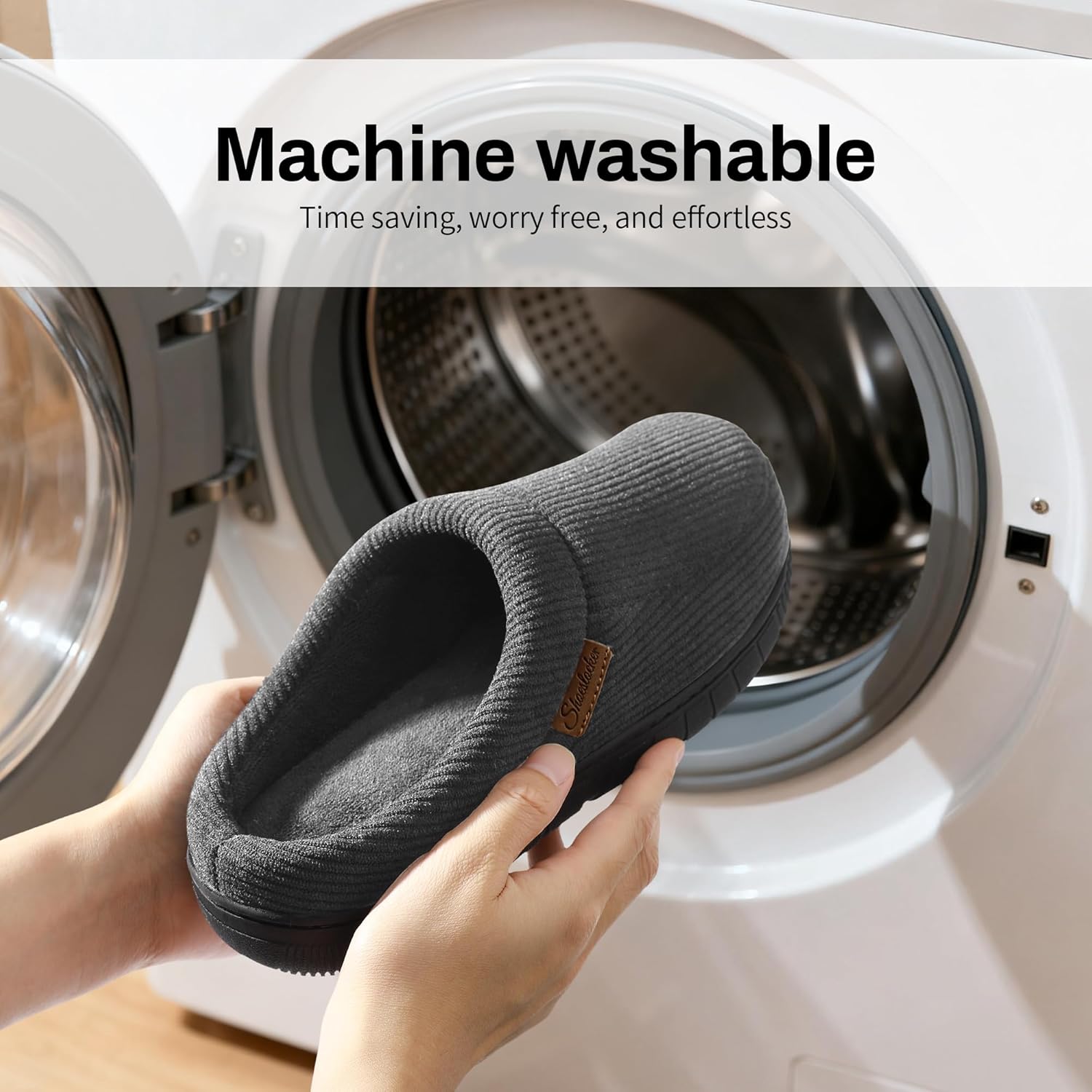 shoeslocker Mens Slippers Moccasin House Shoes Soft Memory Foam Slip-on Indoor/Outdoor - Image 6