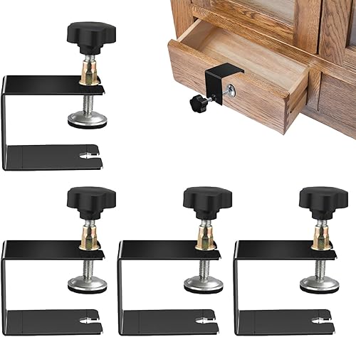 4 abrazaderas de instalación de gabinete, clip de fijación de cajón de plantilla de hardware de gabinete, abrazaderas de instalación del panel