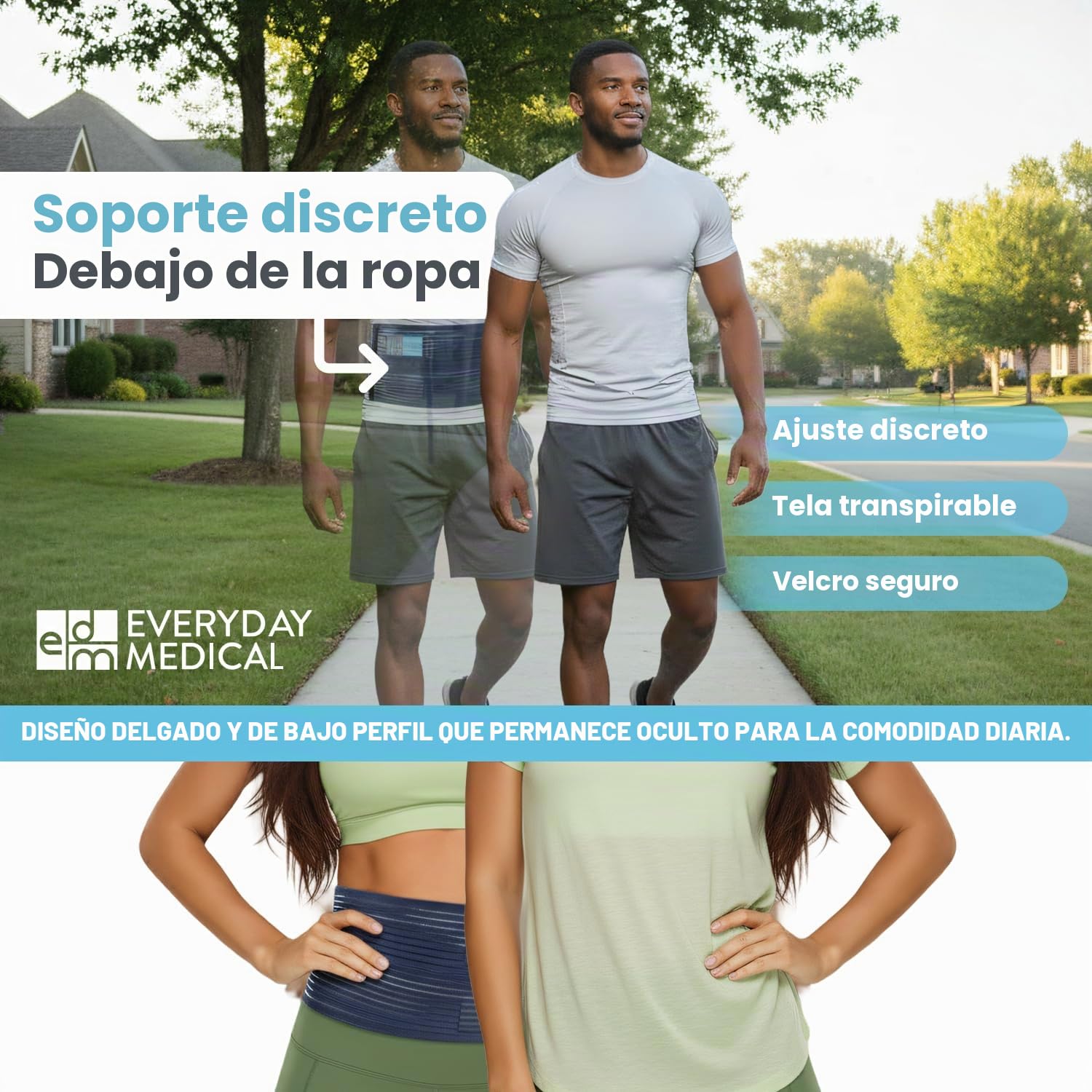 Everyday Medical Cinturón para Hernia Umbilical I Faja para Hernia Abdominal, Ayuda a Aliviar el Dolor I Banda Elástica para Hernia Incisional, Ventral, Epigástrica para Hombre y Mujer - XXL