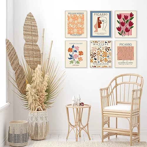 Miniatura 2 de Juego de 6 pósteres de mercado de flores, impresiones abstractas de arte de pared de mercado de flores, juego de póster de exposición, impresión