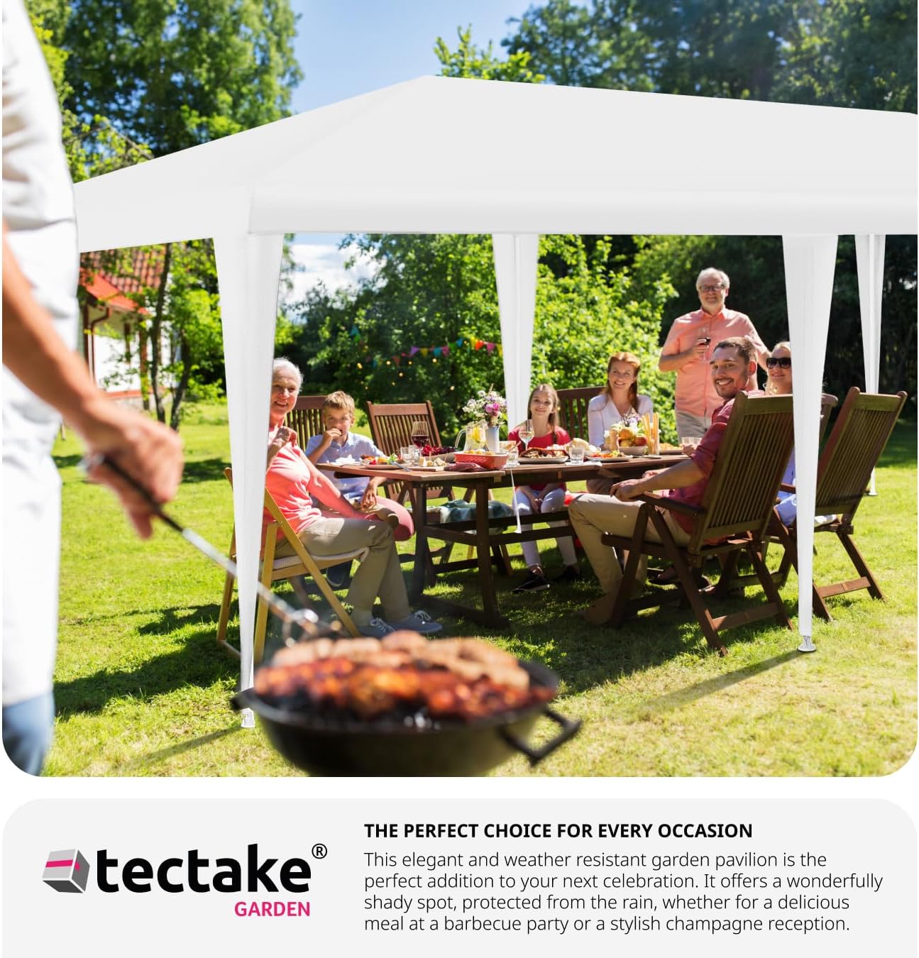Diagram showing the dimensions of the 6x3m tectake garden gazebo.