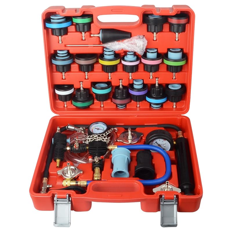 Kit Testador de Pressão do Radiador e Reabastecimento por Vácuo DAYUAN YT-99747 com 28 Peças