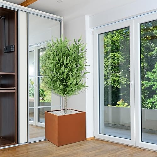 Miniatura 9 de Corten - Maceta de acero cuadrada de metal, maceta grande de acero, para exteriores, planta alta, duradera, antigüedad, separada para patio, terraza