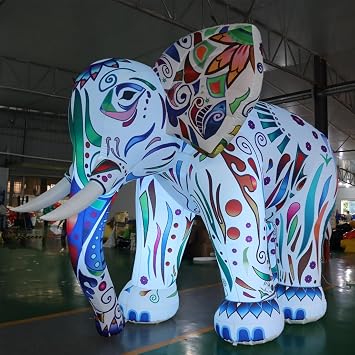 LED Lighting Colorful Giant Inflatable Elephant for Advertising Events/Festival/Stage Decoration-10ft High