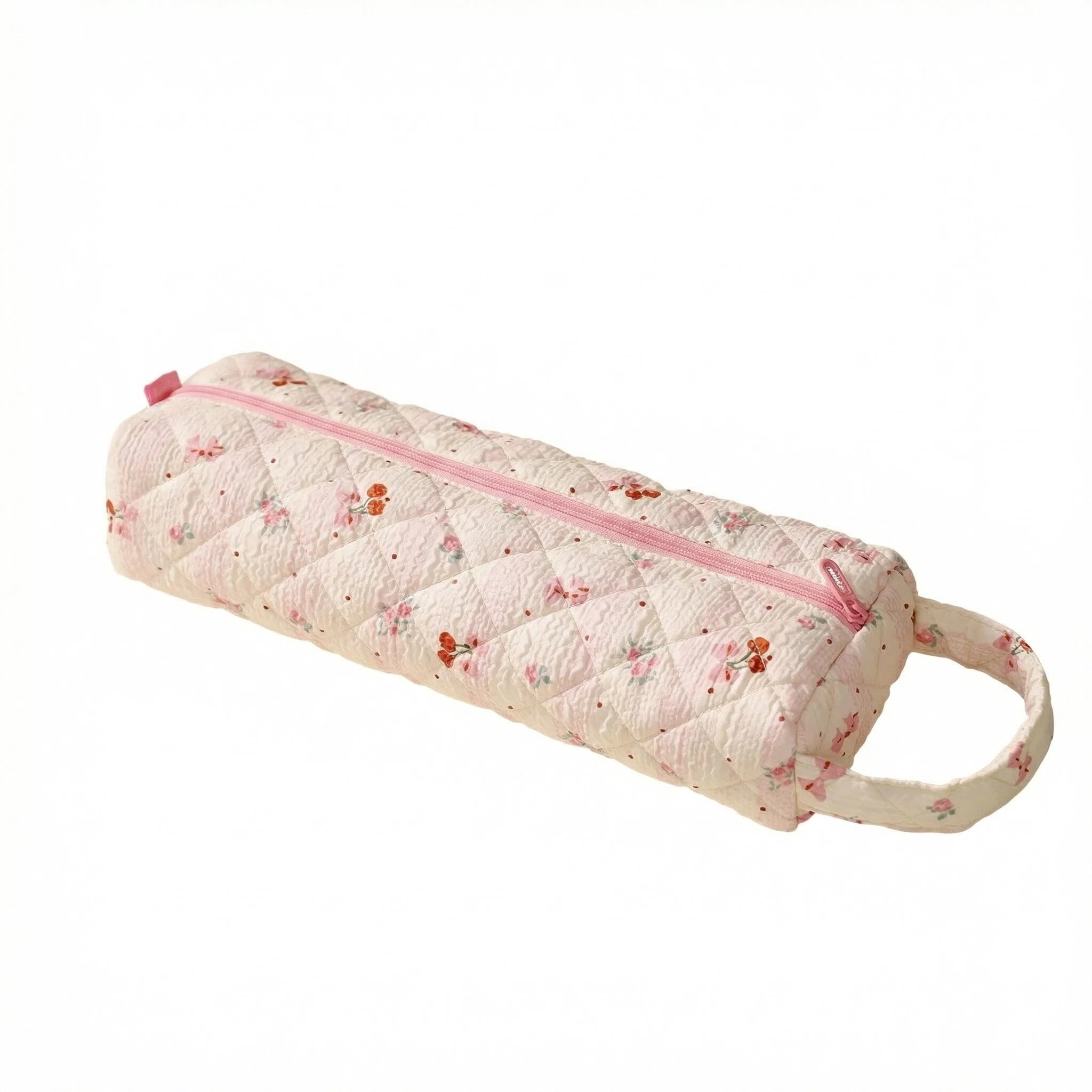 Comforso Cherry Print Hair Tools Travel Bag, Portable Hair Tool Bag for Dryer & Styling Tools, Universal Quilted Makeup Bag for Most Hair Dryers, Curling Irons, for Travel, Home, Gym