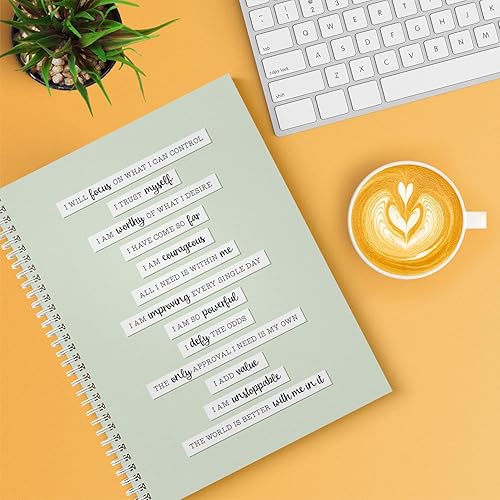 Miniatura 6 de Positive Self Talk - Cuaderno de espiral de 8.5 x 11 pulgadas, 120 páginas de seguimiento de bienestar, tapa blanda laminada brillante duradera,