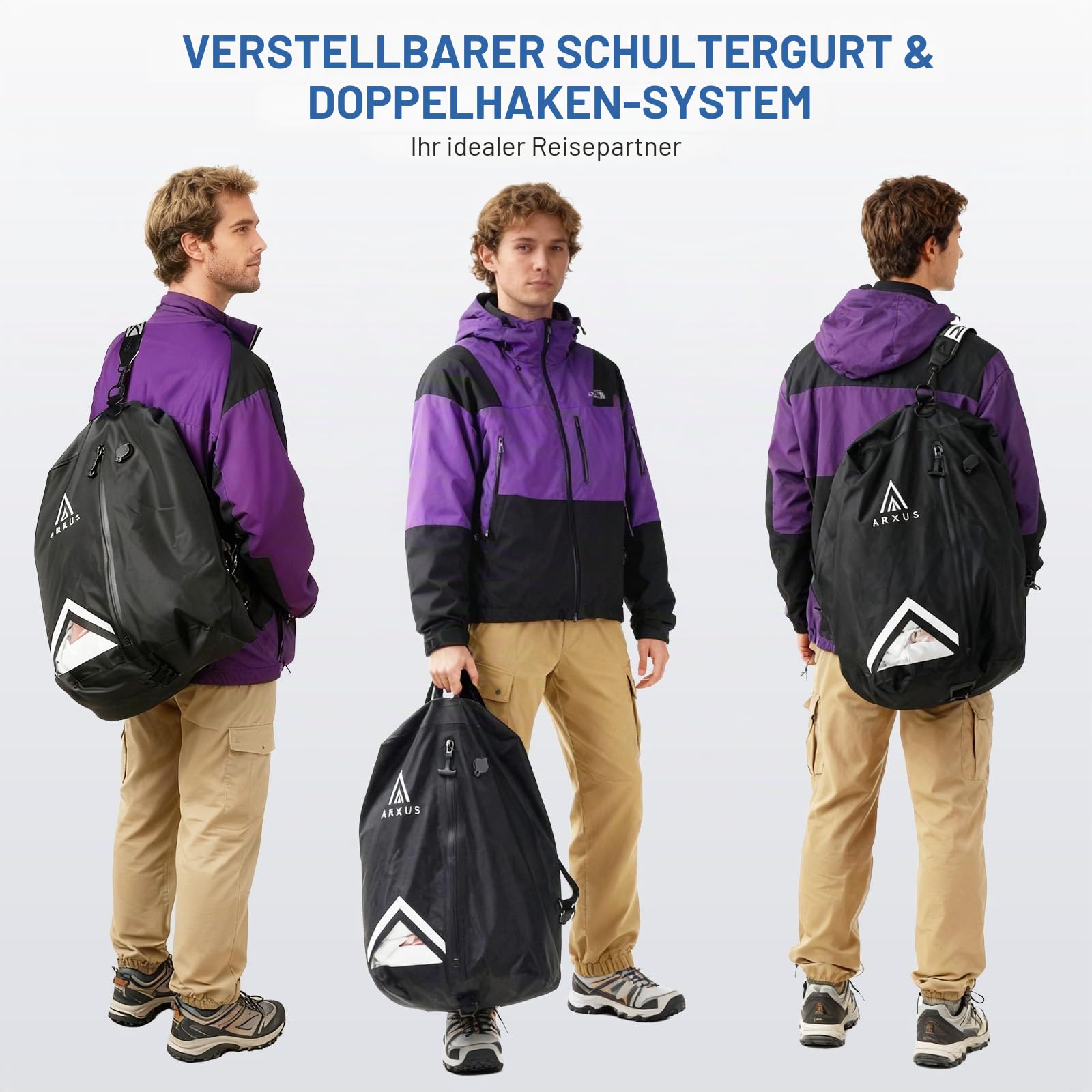 Arxus Vakuumbeutel für Kleidung Reise Packing Cubes Compression Organizer | IP67 Wasserdicht Vakuum Platzsparer mit Abnehmbare Schultergurt für Trolley Rucksack Koffer Organizer