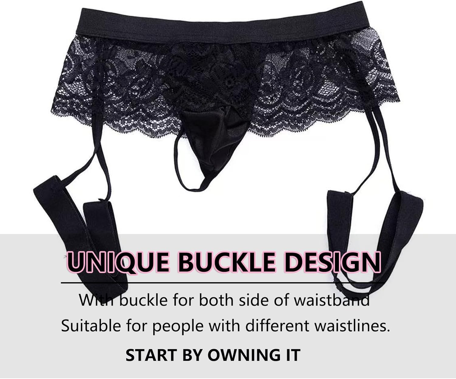 Men's Lace Underwear Sexy thong Sheer Pouch Garter Panties Crossdressing Sexy Lingerie Sissy Underpants - Image 3