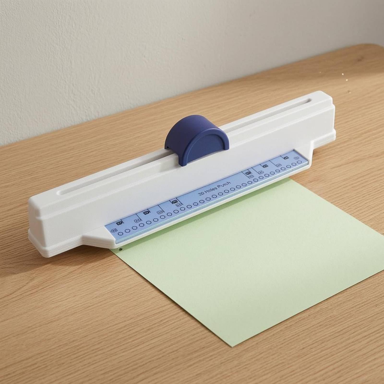 Perforatrice Manuale 30 Fori Raccoglitore A4 Foratrice Punzonatrice Carta Rilegatrice Notes Allineamento Frontale Stampato E Guida Scanalata Adatta, Blu