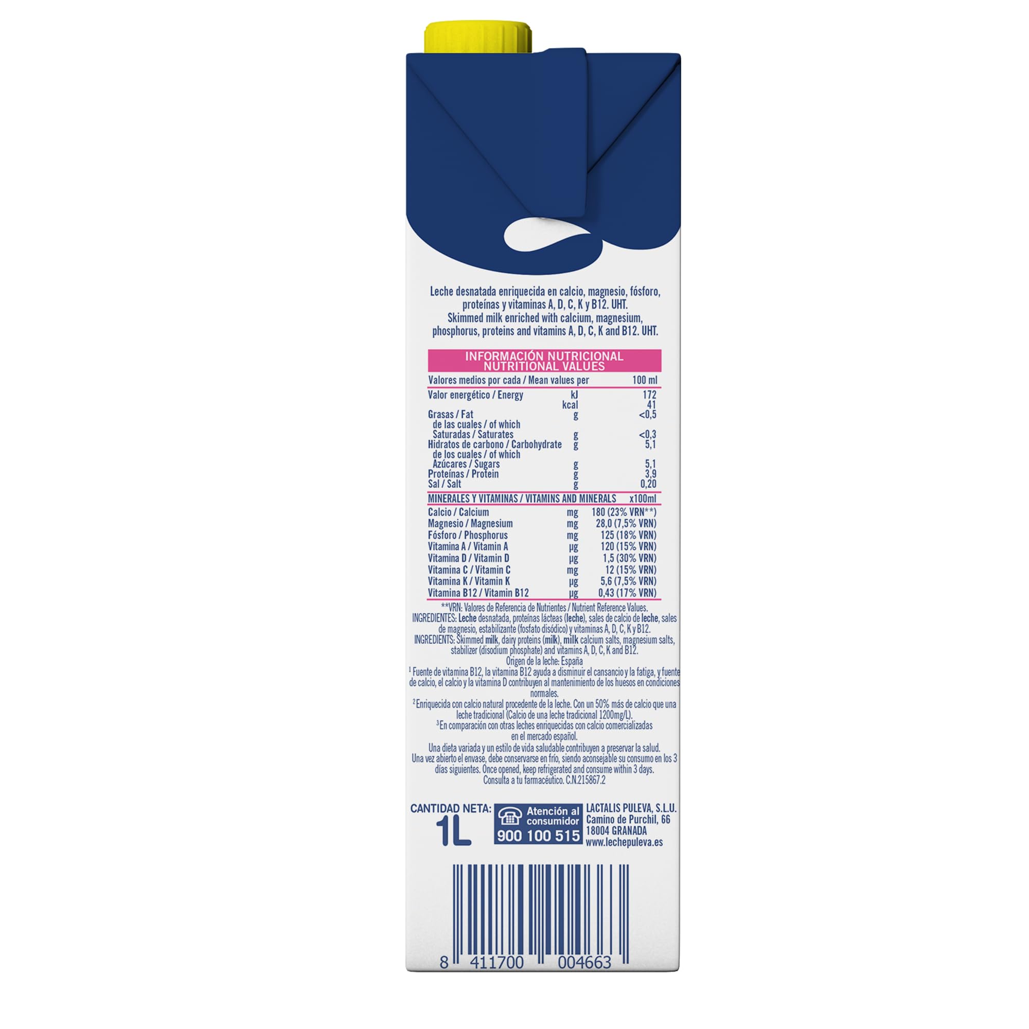 Puleva Calcio Leche Desnatada Pack 6 x 1L