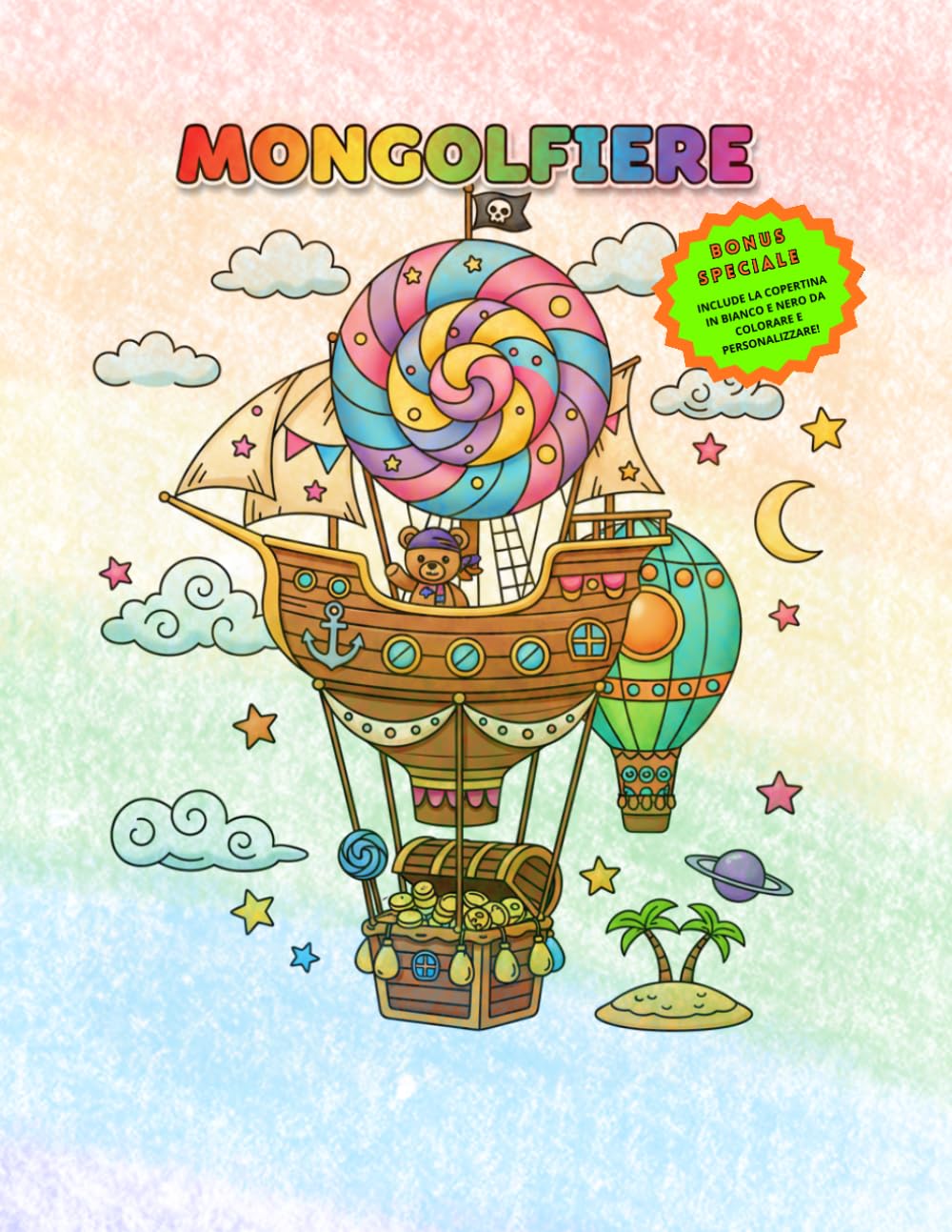 MONGOLFIERE - Libro da colorare per bambini 4-8 anni con disegni facili e pagine salva colore