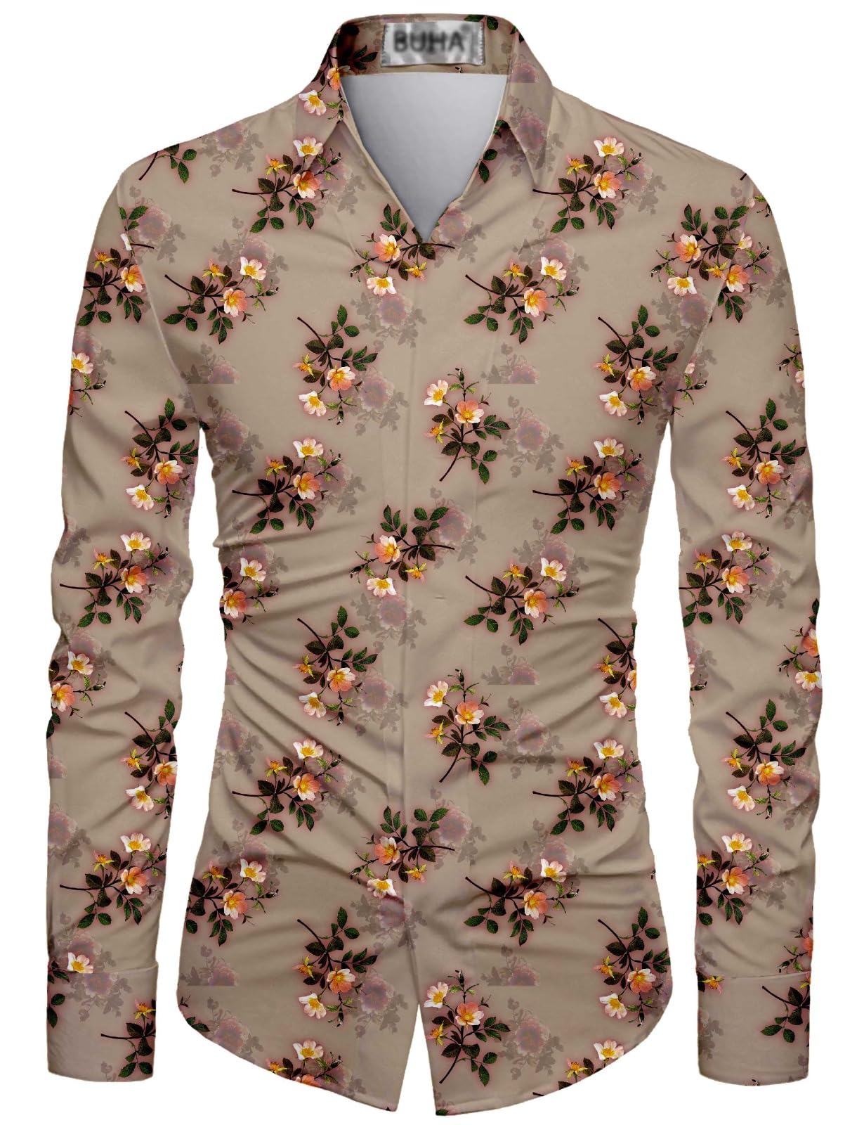Men’s Unstitched Cotton Blend Shirt Fabric 2.25 Mtr Premium Floral Printed Material for Tailored Shirts | Soft & Comfortable Fabric for Casual & Formal Wear-image-5