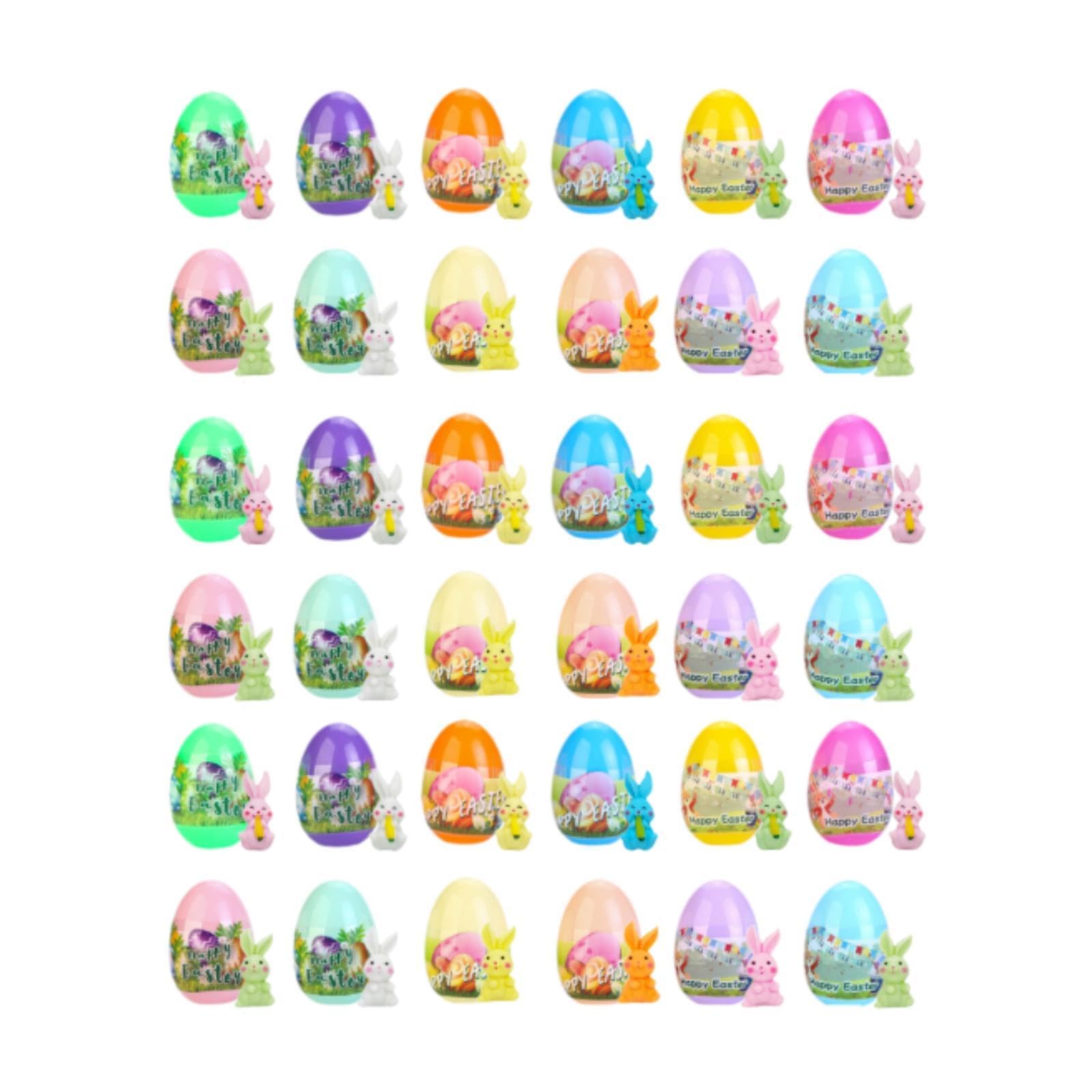 Baoblaze Uova di Pasqua con Coniglietti Giocattolo per Cestini Da Festa, 36 Pezzi