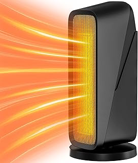 Space Heater for Indoor Use, 80°Oscillating 1500W Portable Heater, PTC Fast Heating Ceramic Heater with 3 Modes, 8h Timer, Safety & Quiet Heat, Portable Heater for Bedroom, Office