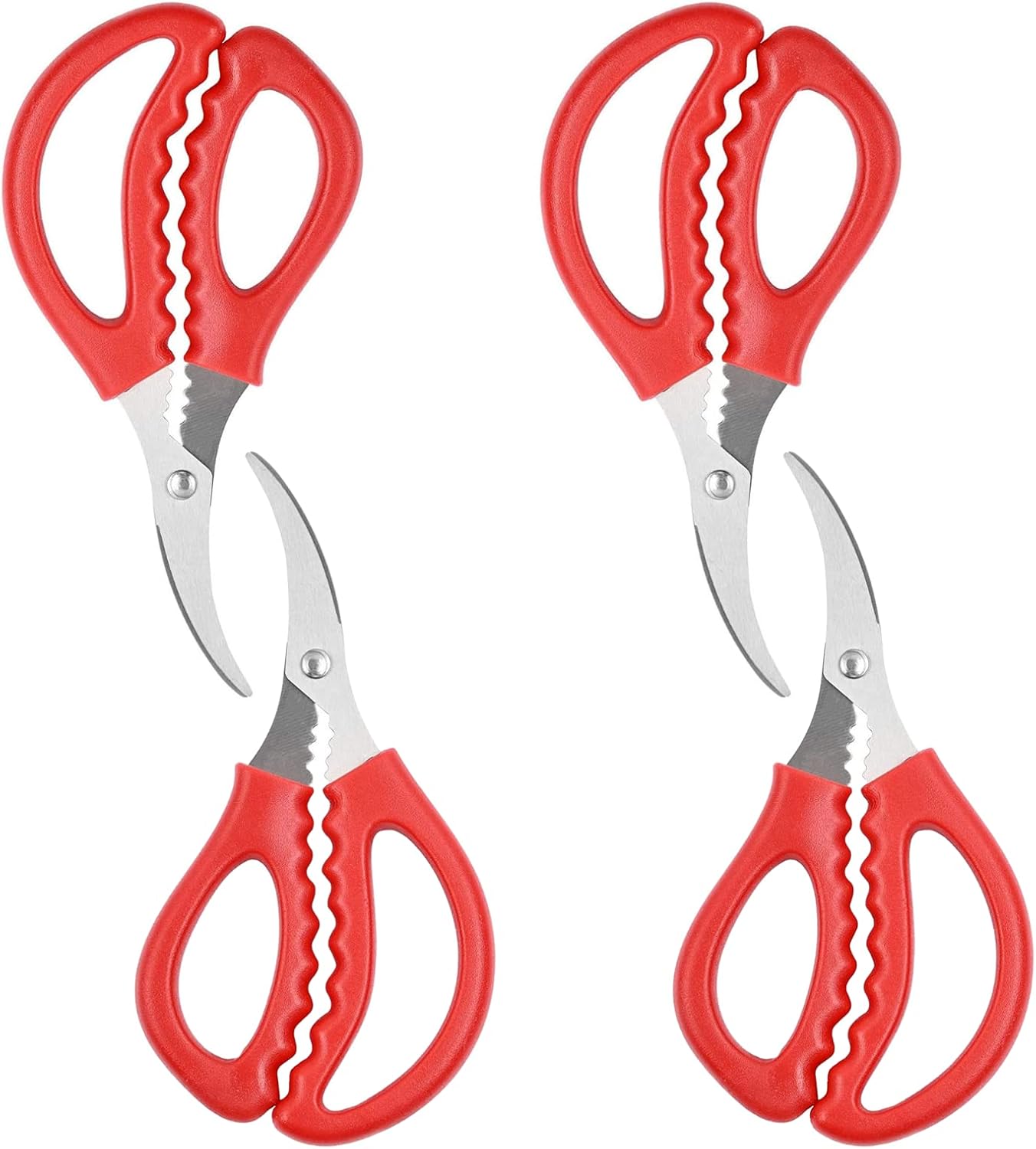 LOCEAST 4PCS Kitchen Seafood Scissors, Multifunctional