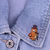 Fire Dragon Dinosaur Monster with Hat Hard Enamel Pin