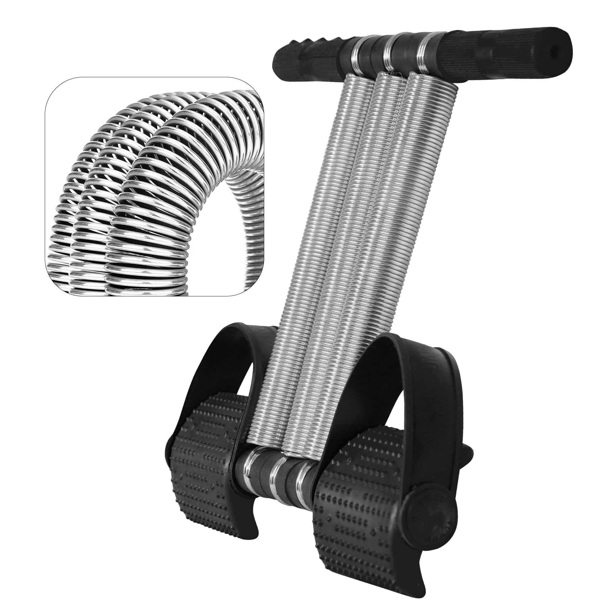 Quick Fit Waist Trimmer for Men & Women | Triple Spring Tummy Trimmer | ab exerciser | Abdominal Workout Equipment | Home & Gym Full Body Workout Accessories (Black)