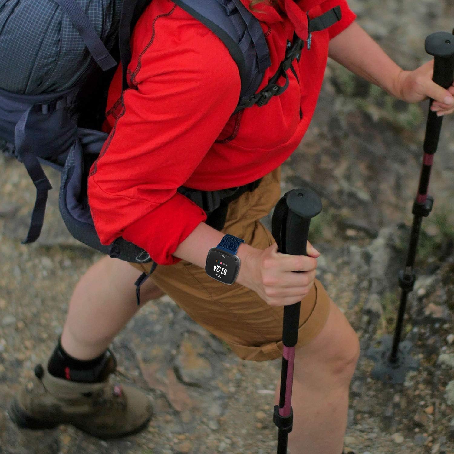 Limque Magnetic Bands Compatible with Fitbit Versa/Versa 2/Versa Lite/SE, Women Men Metal Adjustable Replacement Wristband for Fitbit Versa Smart Watch Multi-Color : Electronics