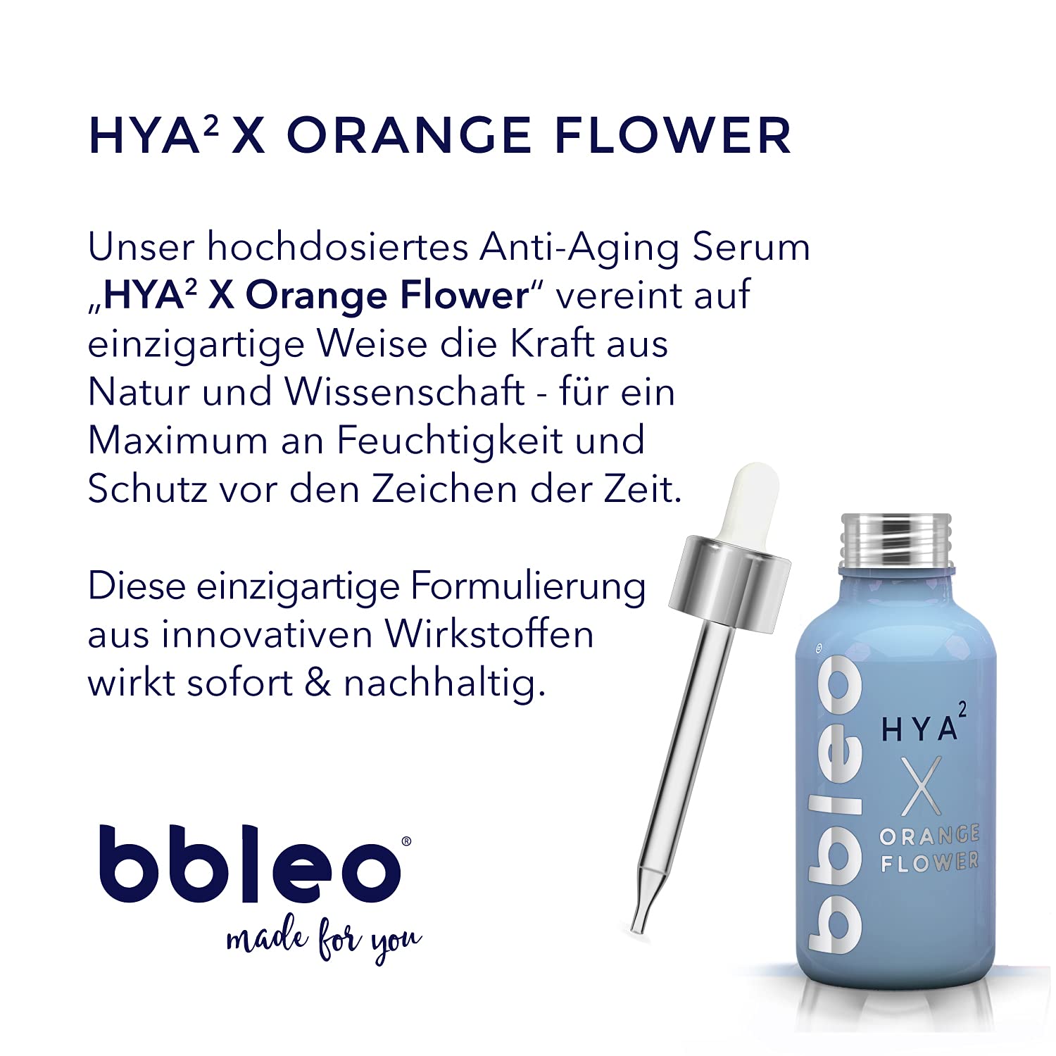 BBLEO Hya² X Orange Flower High Dose Hyaluronic Serum with Orange Water Moisturising Natural Cosmetics for Day and Night Care Made in Germany - Image 3