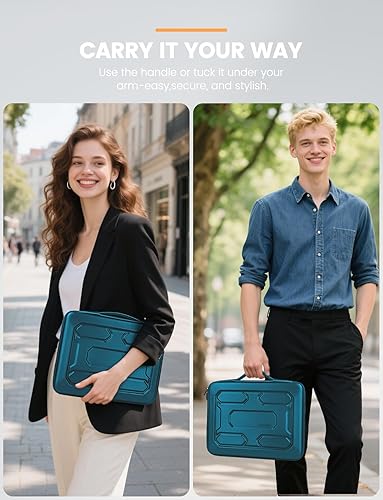 Vista 44 de DOMISO Funda para laptop de 17 pulgadas con asa, bolsa de computadora a prueba de golpes, funda protectora de EVA impermeable para MSI GS73VR Negro