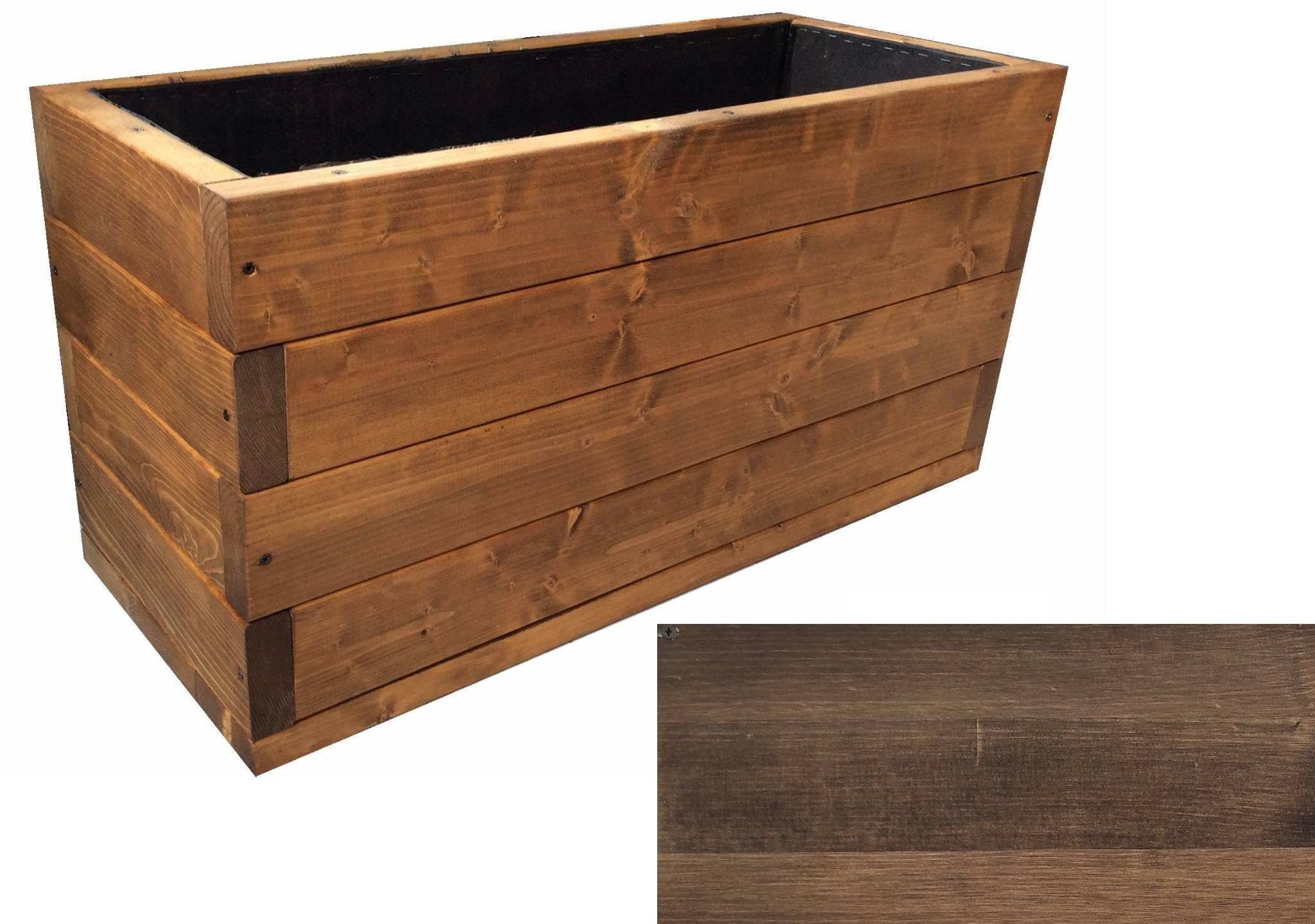 TOTAL WOOD 2012, Jardinera de Madera para Plantas, con Vaina Interior, Modelo Melissa en Abeto Impregnado, Artesanal para Exterior, Made in Italy, También a Medida (70x40x50, Nogal Oscuro SG)