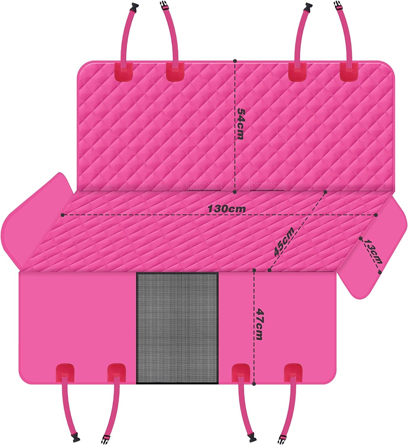GXT, Coprisedile posteriore per cani, protezione per auto, SUV e camion, con finestra in rete, antigraffio, antiscivolo e impermeabile, colore: rosa
