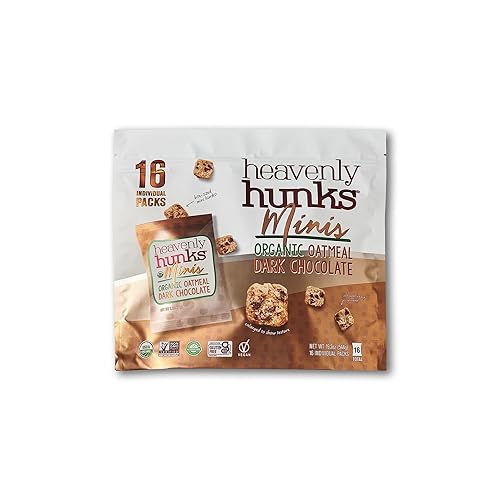 Miniatura 1 de Heavenly Hunks Mini de avena orgánica con chispas de chocolate oscuro - Bolsa de 1.2 onzas (paquete de 16)