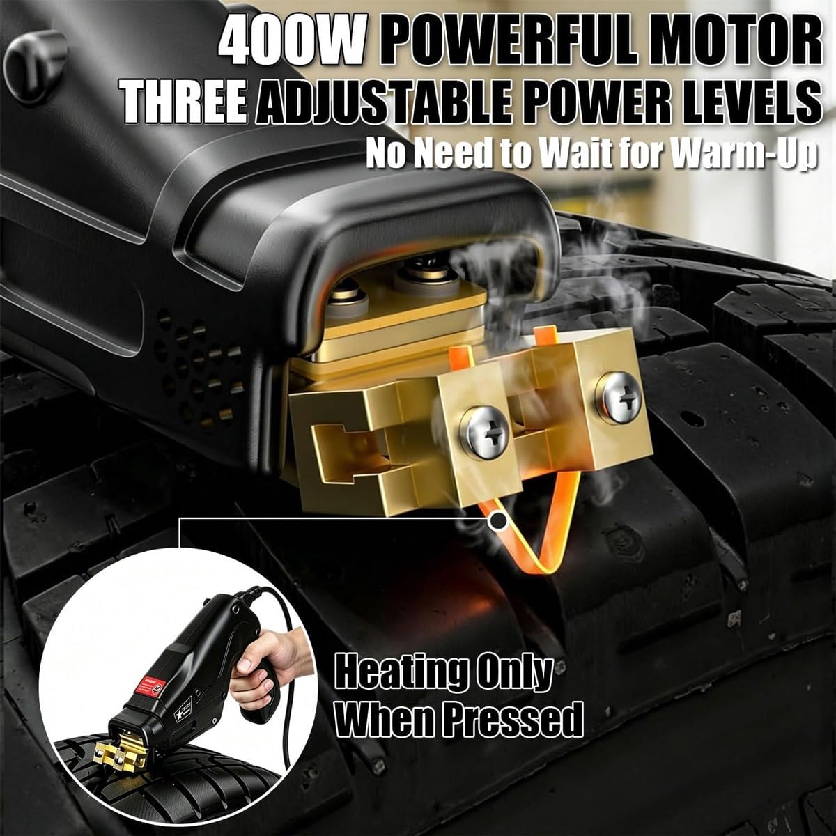 Maszyna do rowkowania opon, 400 W z 20 ostrzami, szerokość cięcia 2-10 mm, głębokość 9-14 mm, 3-stopniowa regulacja mocy do opon samochodowych i ciężarowych
