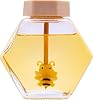 KR. LIF Mini Honey Jars with Dipper and Lid Airtight Honey Pot,Glass 8 oz 1 pack