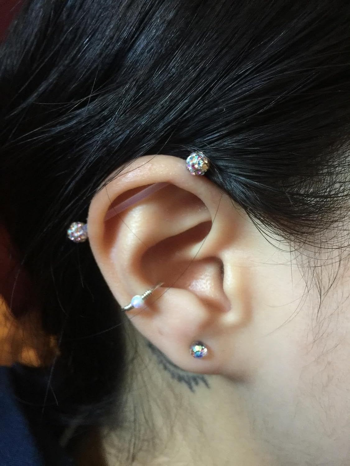 FECTAS 14G Industrial Barbells Cartilage Piercing Flexible Bar Helix-Conch Piercing Bar 6PCS 1 1/4in(32mm) 6PCS