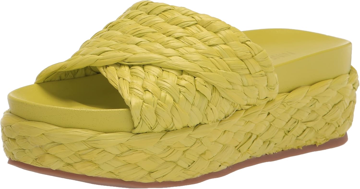 Nine West Women's CANNI Wedge Sandal, Acid Lime 310, 9.5