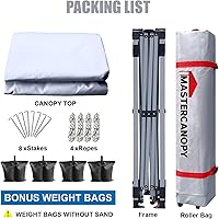 Vista 5 de MASTERCANOPY Carpa Plegable Duradera con Bolsa con Ruedas (Blanco)