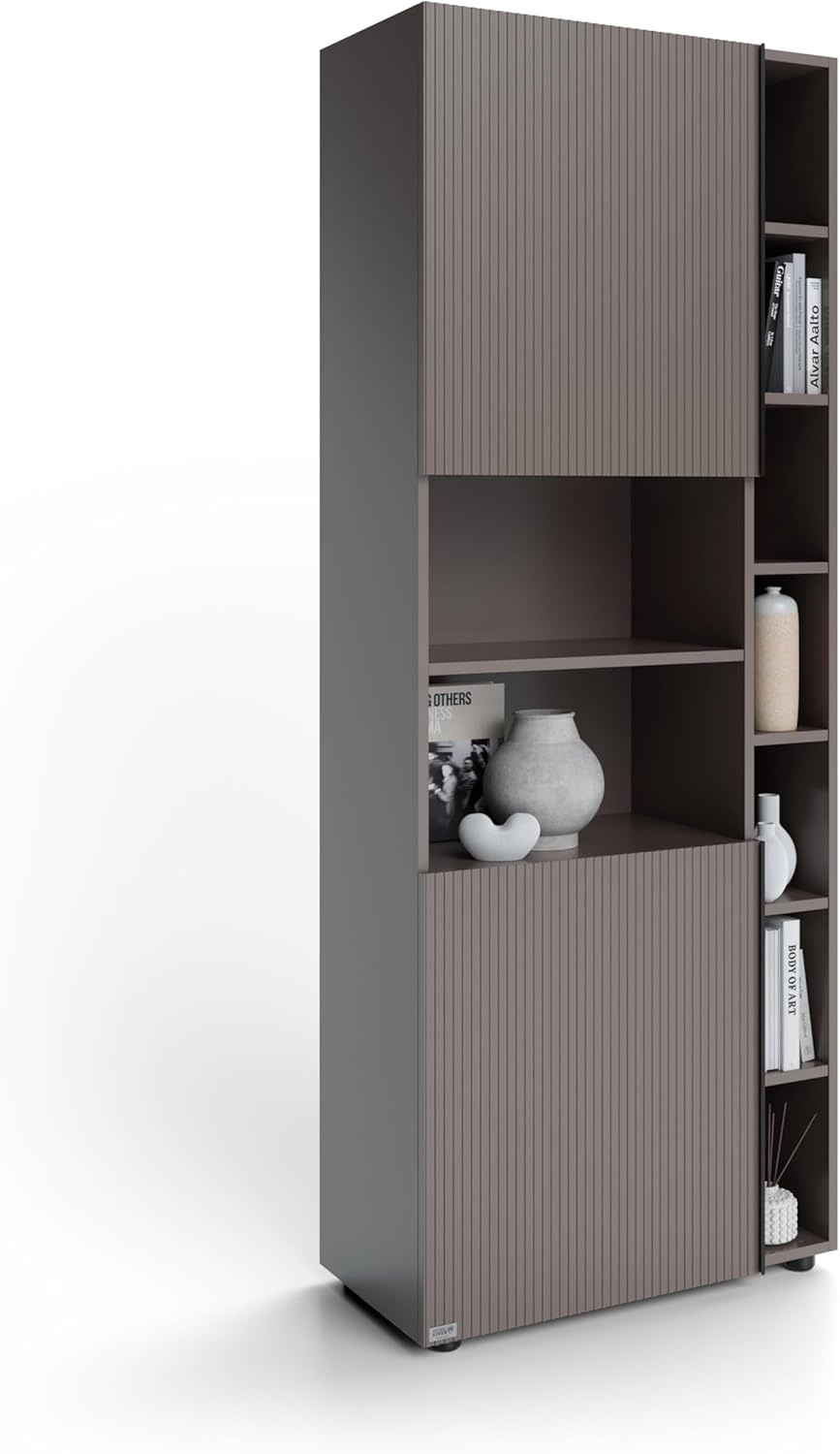 Mobili Fiver, Romina Modular Bookcase (60.34 x 68.34 in), Light Oak, Made in Italy