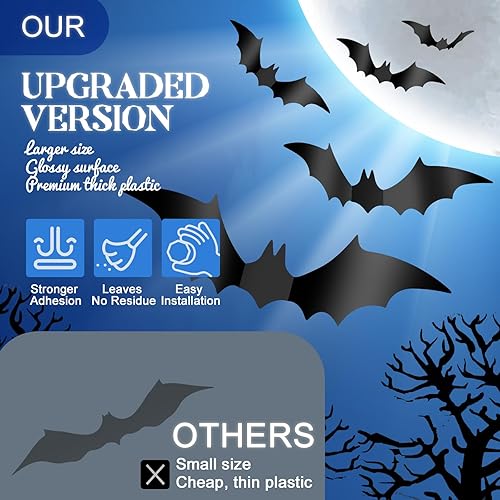 Miniatura 5 de 112 calcomanías reutilizables de PVC 3D para decoración de Halloween, color negro