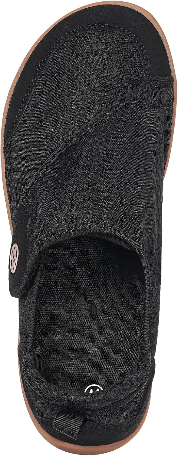Sisttke Diabetic Shoes for Women Wide Width Diabetic Slippers with Arch Support Cozy Orthopedic Swollen Feet Shoes Breathable Barefoot House Slippers for Arthritis Edema