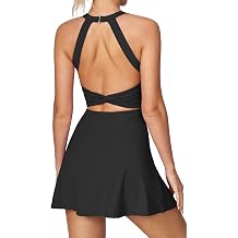 Tennis Dress with Built in Shorts and Bra Athletic Dress for Women Summer Cut Out Twisted Golf Workout Dress