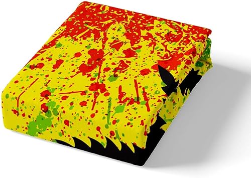 Miniatura 8 de Juego de ropa de cama de marihuana con hojas de cannabis, juego de funda de edredón de color rojo, verde y amarillo, funda de edredón de cáñamo