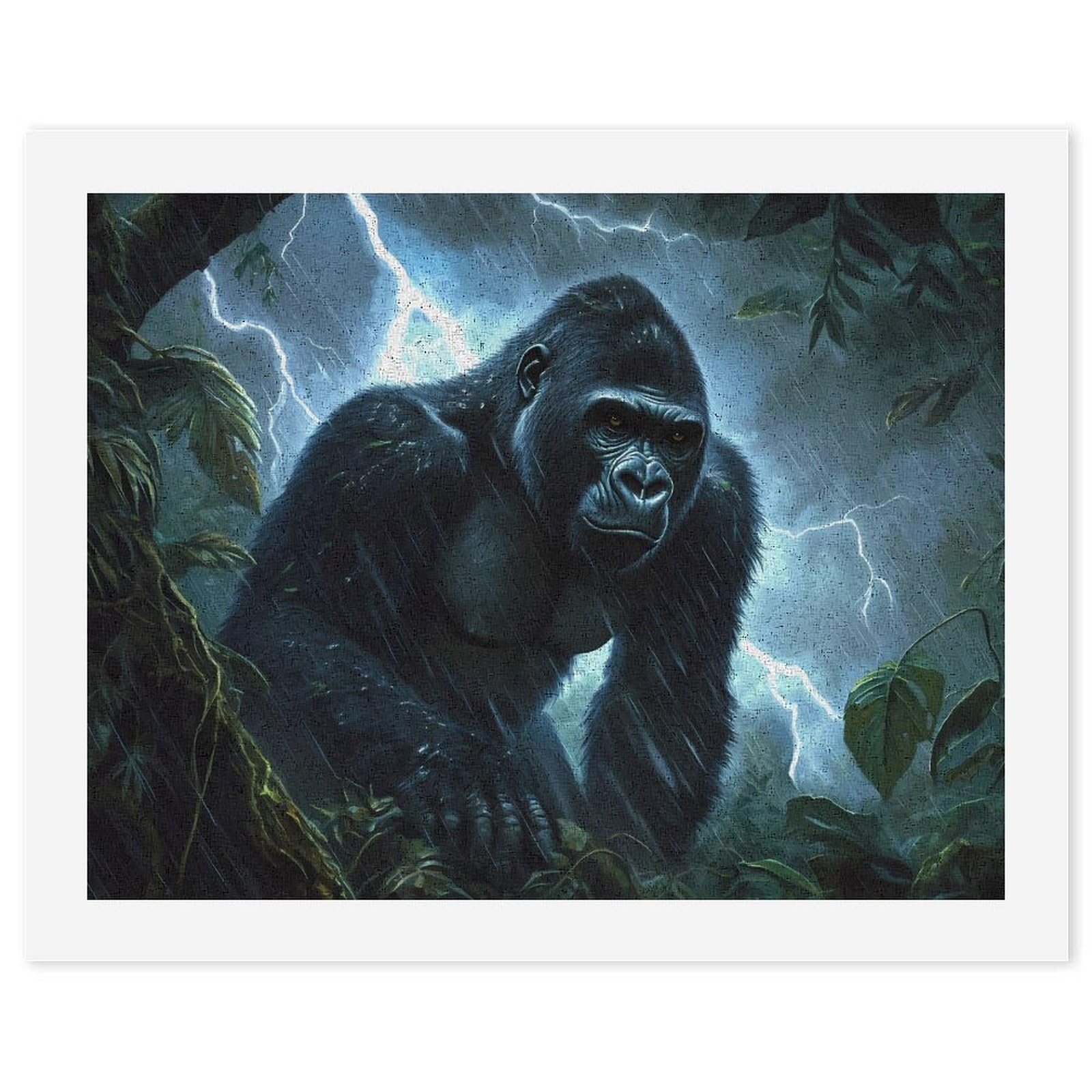 Lustiges Malen nach Zahlen für Erwachsene, Motiv: Gorillas Donner, digitales Ölgemälde, Heimdekoration, Geschenk, 50 x 65 cm
