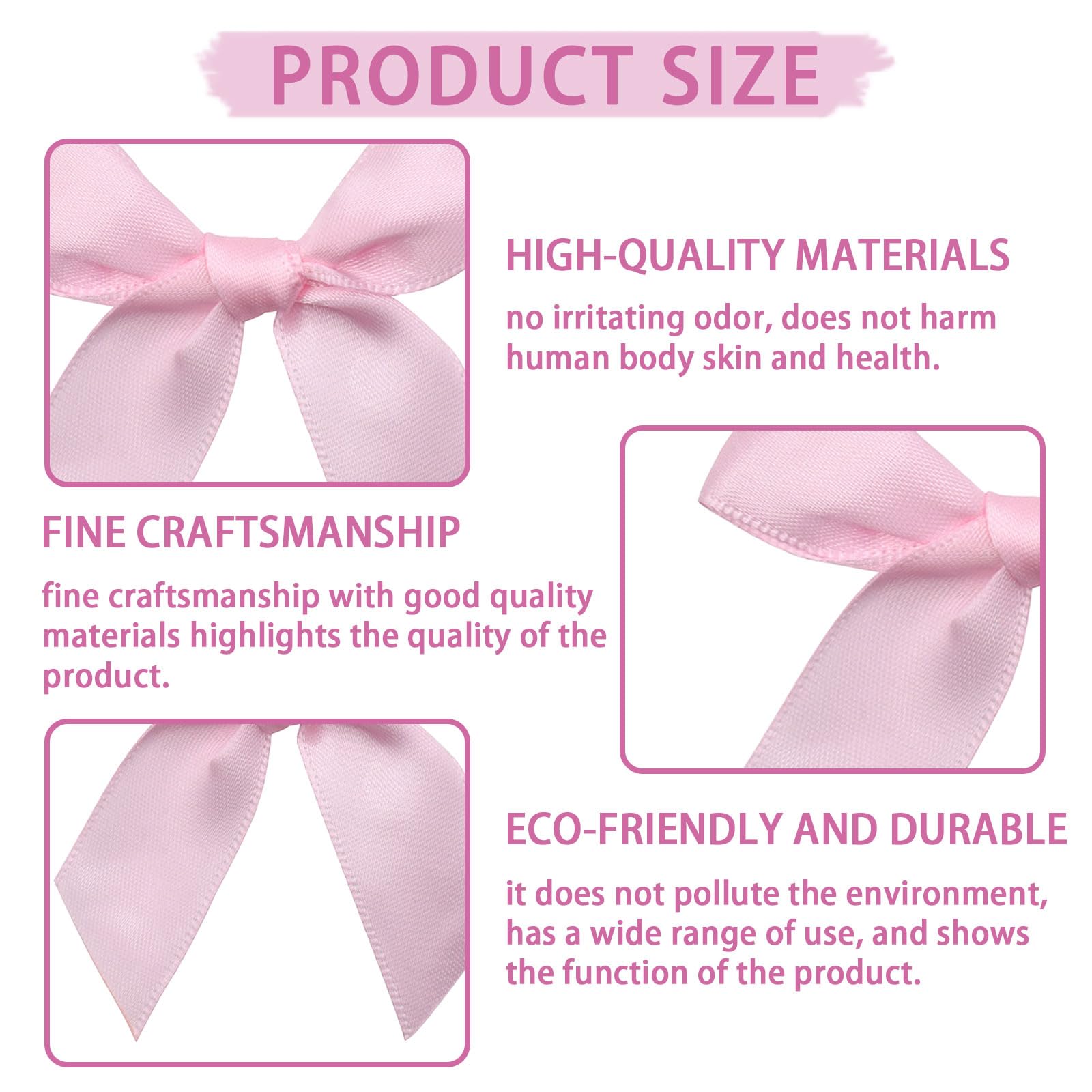 Jisrcha 60 Fiocchi, Fiocchetti Piccoli per Decorazioni, Fiocchetti per Bomboniere per Matrimoni, Confezioni Regalo, Artigianato, Compleanni, Decorazione di Sacchetti per Merenda, Regali Natale (Rosa)