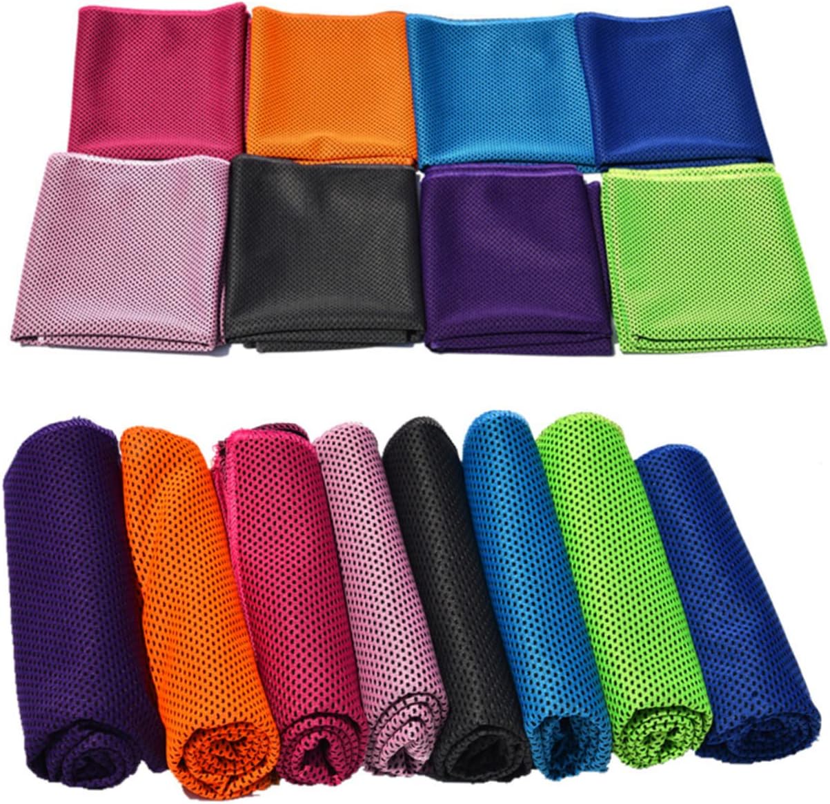 Garneck 2 Pcs Microfiber Cooling Towel Quick Dry Fitness Towels for Outdoor Running Yoga Gym Lightweight Absorbent Breathable Orange