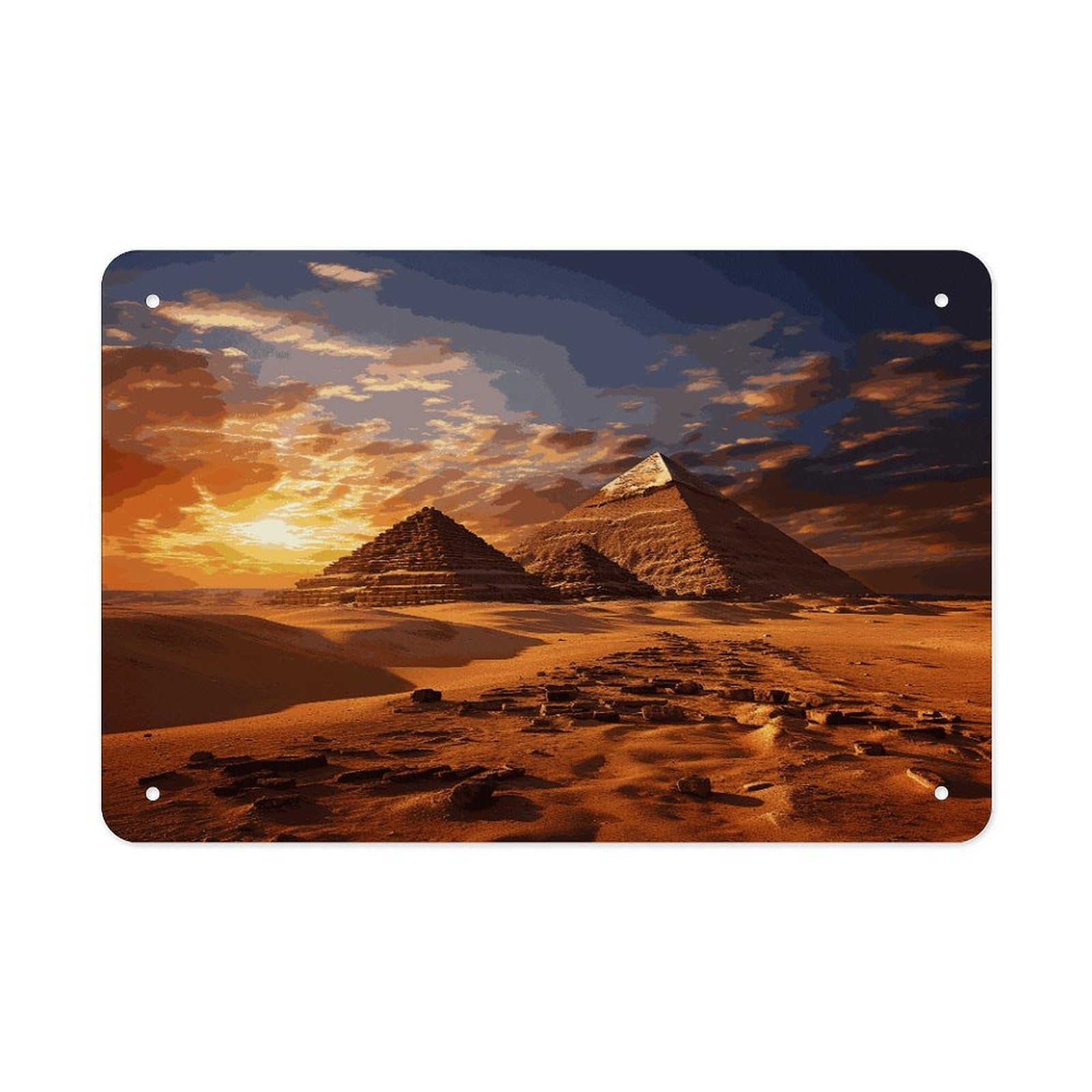Fodpand Style Egyptian Pyramids Wall Art Metal Signs Tin Sign