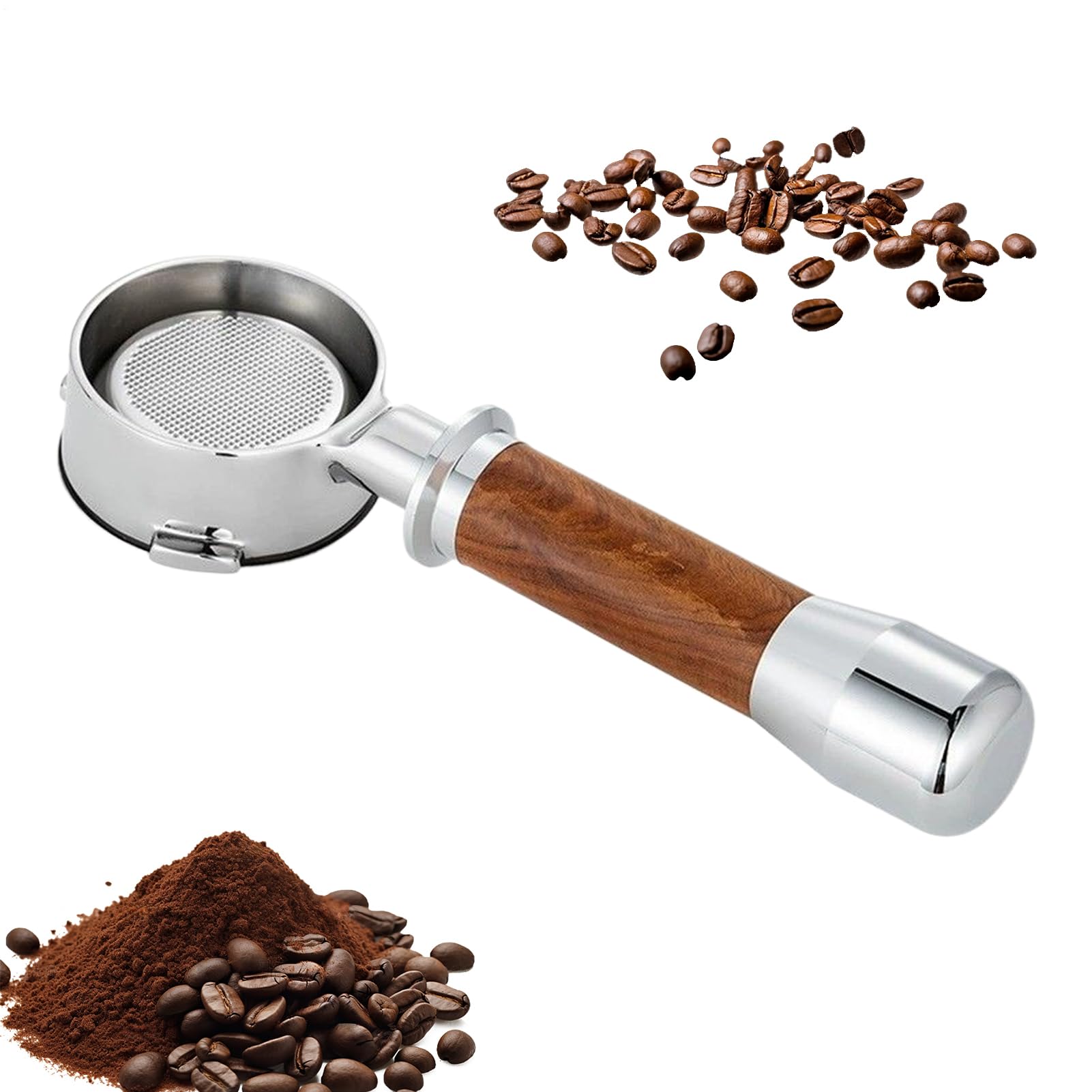 Portafiltro para Café Filtro Sin Fondo 58mm Repuesto Para Espresso | Manillar para Máquina de Café Espresso Para Hogar Cafetería Bar Comercial Cocina Oficina Encimera Sala De Estar