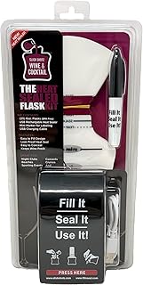 Slick Shotz 25 Pcs Heat Sealed Plastic Flasks Kit for Wine & Cocktails with Heat Sealer and Mini Marker - 6oz Leak Proof and Reusable Liquor Pouches for Travel, Concerts, Events