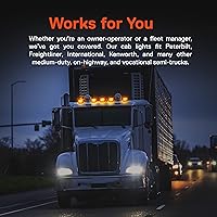 Vista 4 de Kit de luz de marcador LED ámbar TRUE MODS para camión semi [DOT FMVSS 108] [SAE P2PC] [Ajuste universal] [Lente con reflector] [Impermeable] Luces