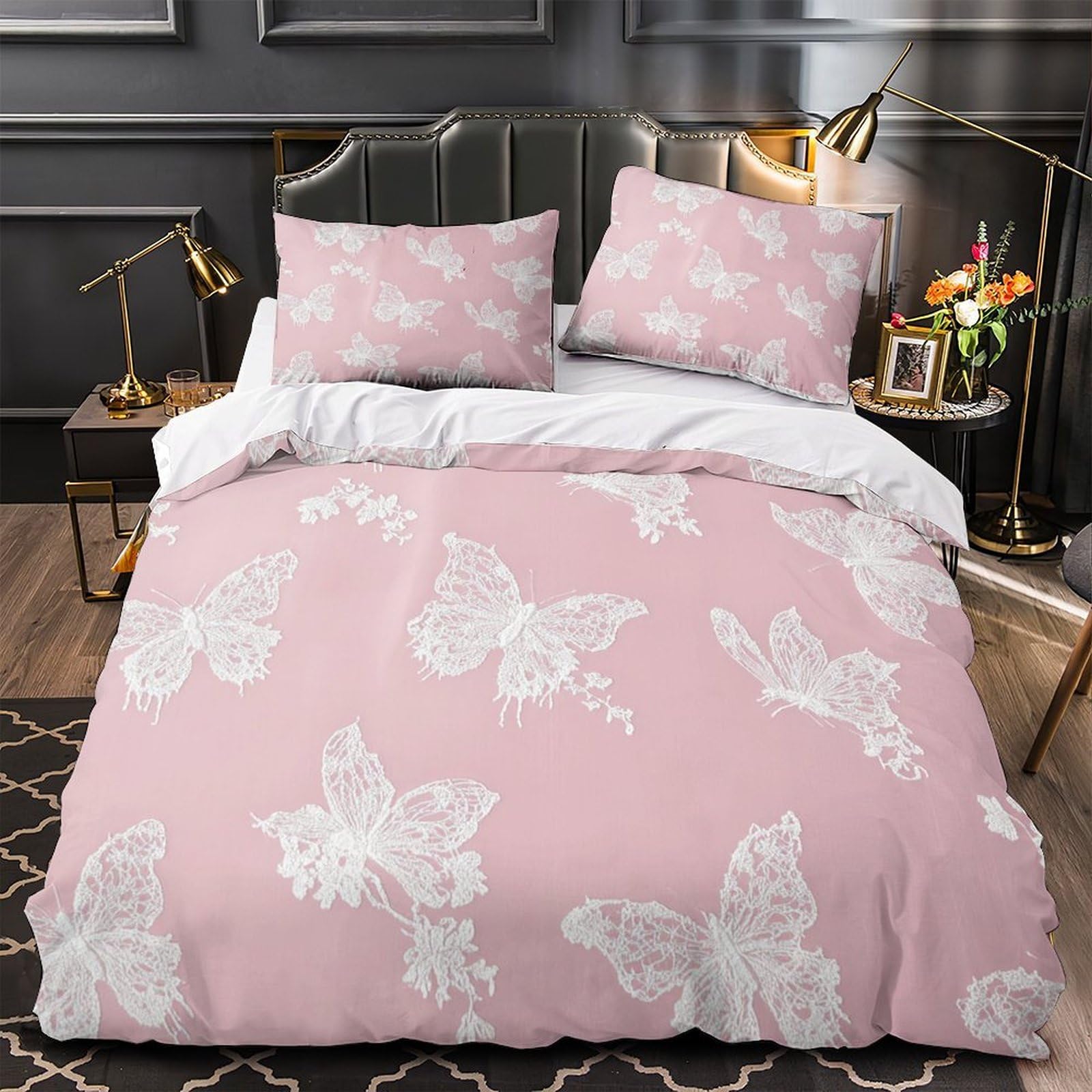 Parure de lit 135x200cm avec housse de couette papillon