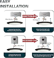Vista 7 de TOPELER Luz de disco LED de bronce de 6 pulgadas, luz de techo empotrada de 15 W, 1000 lm, luz de disco empotrada de perfil bajo regulable, 3000k