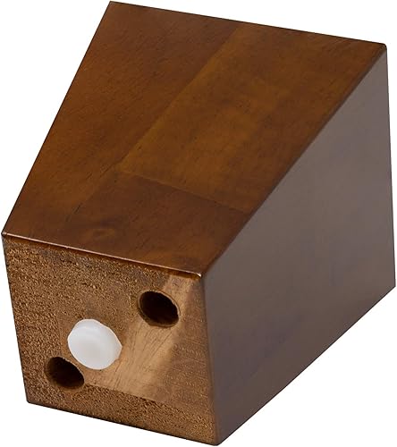 Miniatura 4 de Patas para muebles, sofá otomano y silla de 4 pulgadas de repuesto de pies de madera, juego de 4 pies cuadrados de pirámide cónicos (nogal)