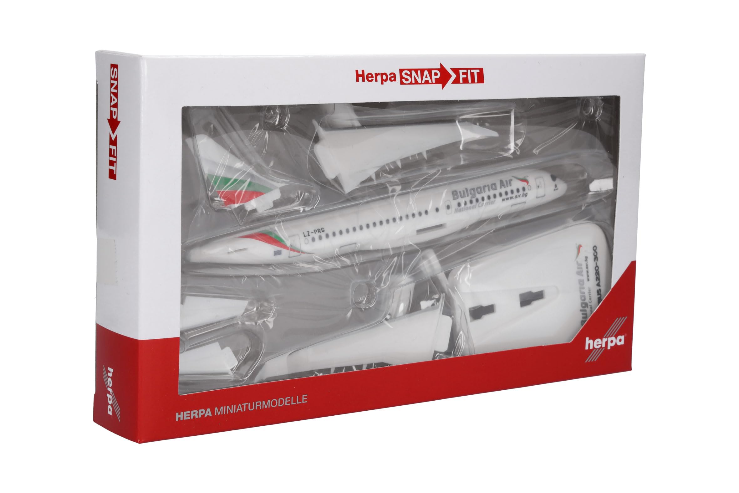 Modellino Aereo Herpa QantasLink Airbus A220-300 | Snap-Fit In Plastica, Scala 1:200, Pezzo Da Collezione Con Base