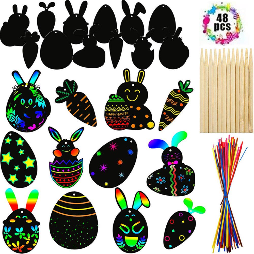 Buy Liiyzy Easter Scratch Craft Art Kits for Kids, Easter Gift Rainbow