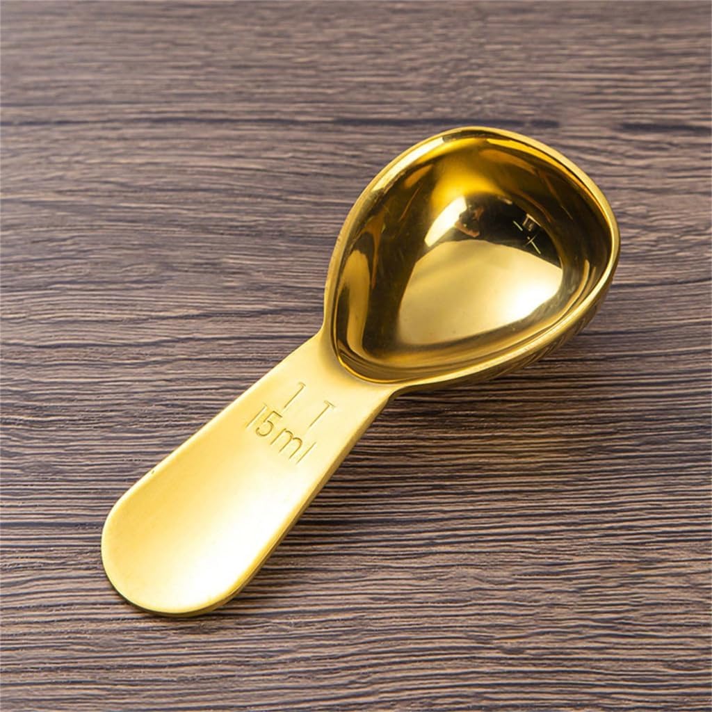 2Pcs Stainless Steel Coffee Scoops Measuring Spoon Short Handle Tablespoon for Coffee, Milk Powder, Fruit Powder